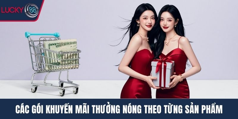 Các gói khuyến mãi thưởng nóng theo từng sản phẩm